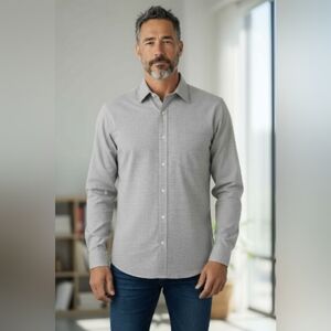 Brooks Brothers Men's  Button Down Dress Shirt Gray  16.5-34 Madison Fit